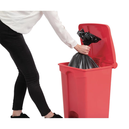 Hands-Free Red Pedal Bin 45L | Jantex 7