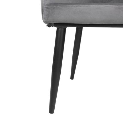 Velvet Upholstered Chairs Grey | Bolero Lia | 2 Pieces 5