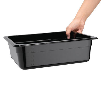 Polycarbonate Black Container GN 1/2 100mm | Vogue 2