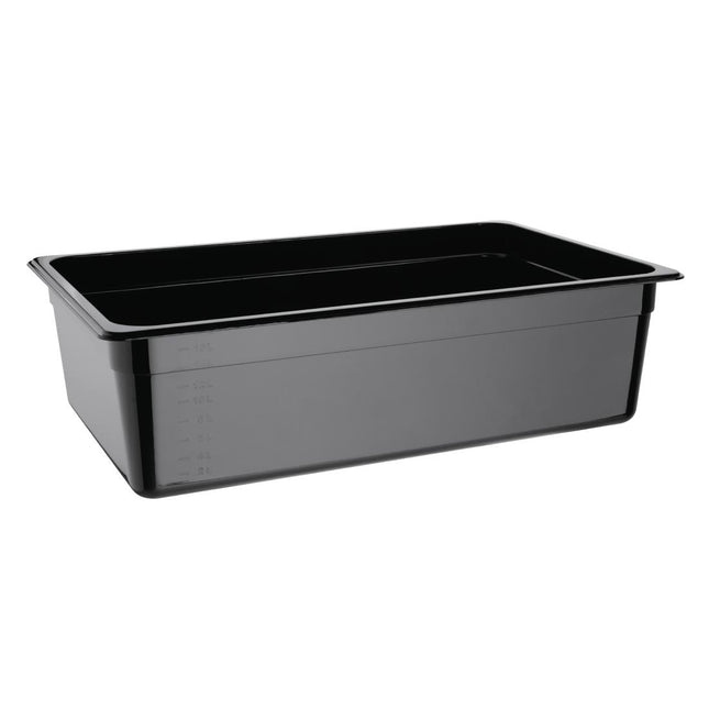 Polycarbonate Gastronorm Container 1/1 Black 150mm | Vogue