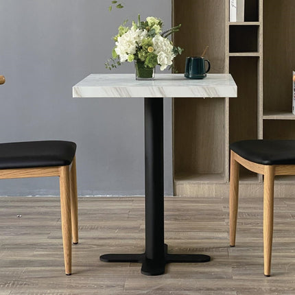 Pre-Drilled Square Tabletop with Marble Effect, 700 mm | Bolero 2