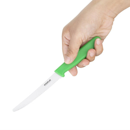 10cm Serrated Tomato Knife Green | Hygiplas 2