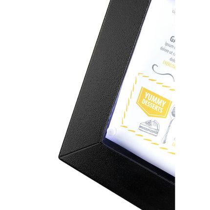 Information Display Stand Black Hammered Steel for 8x A4 | Securit 3