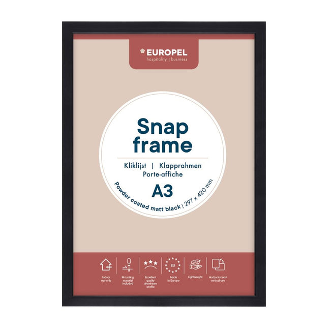 Click Frame A3 Matte Black 25mm | Europel