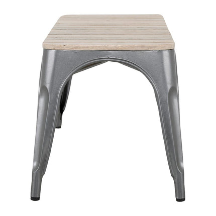 Bolero Bistro Bench with Mango Wood Slats and Dark Grey Legs | 850mm | Set of 2 3