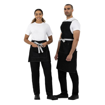 Black Denim Bistro Apron with Front Pocket | Southside | 40x76 cm 10
