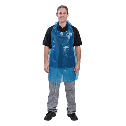Disposable Blue Polyethylene Aprons 14.5 Micron Thickness