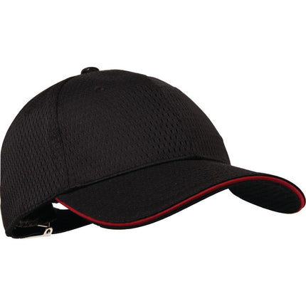 Cool Vent Baseball Cap with Contrasting Edge | Chef Works | Black and Red