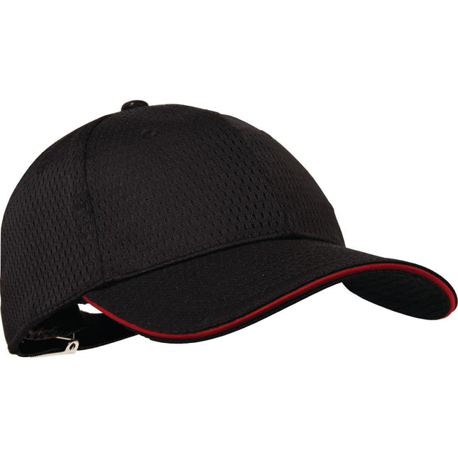 Cool Vent Baseball Cap with Contrasting Edge | Chef Works | Black and Red