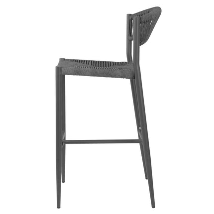 PE Woven Rattan Outdoor Bar Stools Anthracite | Bolero Eden | 2 Pieces 2