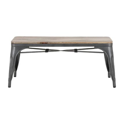 Bolero Bistro Bench with Mango Wood Slats and Dark Grey Legs | 1000mm | Set of 2 2