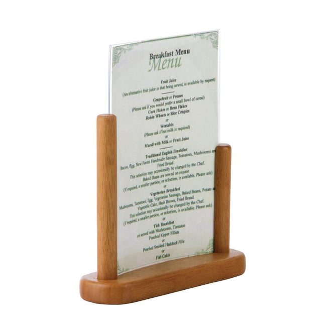 Securit Teakwood A5 Menu Holder with Acrylic Frame 2
