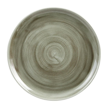 Coupe Plate Burnished Green Stonecast Patina | Churchill | 32.4cm