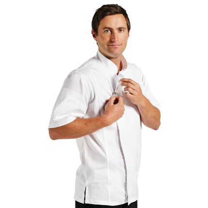 Unisex Chef Jacket with Zipper and Cool Vent Panels | Chef Works Springfield | White | XL 2