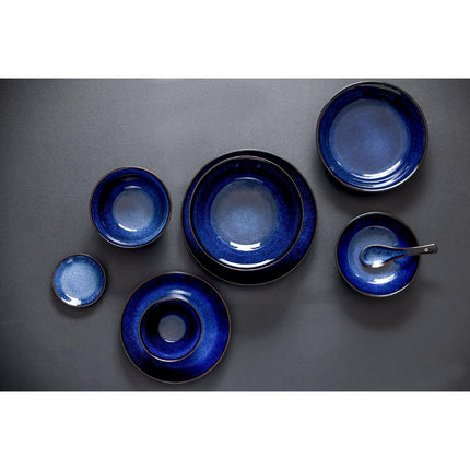 Midnight Blue Reactive Glaze Coupe Bowls 160mm | Olympia Luna | Earthenware 7