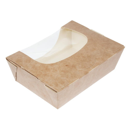 Compostable Kraft Salad Containers with Acetate Window and Insert Closure 825ml | Colpac Zest | Pack of 250 3