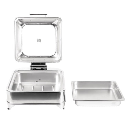 Square Electric Chafing Dish | Olympia | Stainless Steel with Glass Lid 4