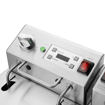 Double Electric Fryer with Timer | Buffalo | 2 x 5L Stainless Steel Tanks 7