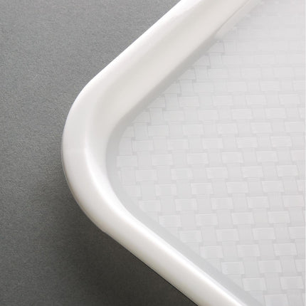 White Polypropylene Serving Tray 30.5x41.5cm with Anti-Slip Texture | Olympia Kristallon 3