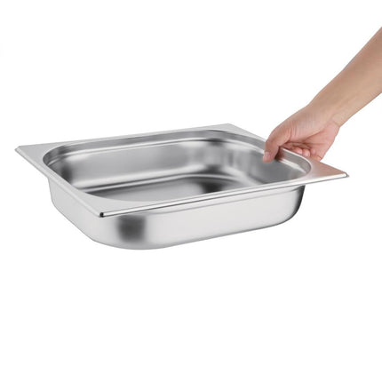 Stainless Steel GN 1/2 Gastronorm Pan 65mm Depth | Vogue 2