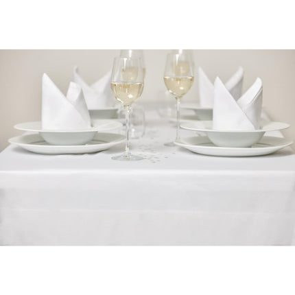 Egyptian Cotton Tablecloth White 178x274cm Satin Band 2
