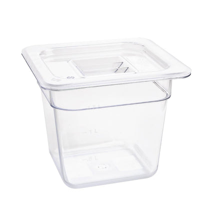 Polycarbonate Gastronorm Container Transparent 150mm | Vogue | GN 1/6 3