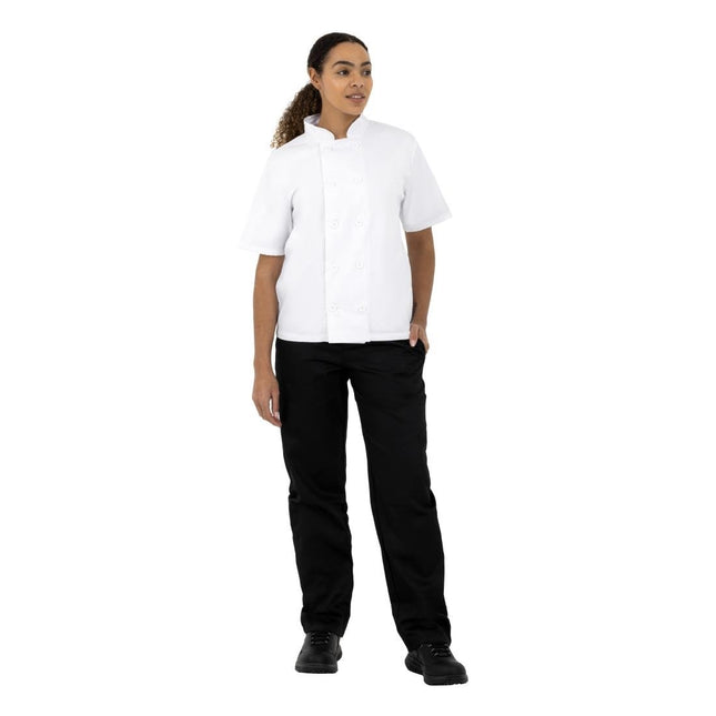 Nisbets Essentials Lightweight White Chef Jacket | Poly-Cotton Blend | Size XS