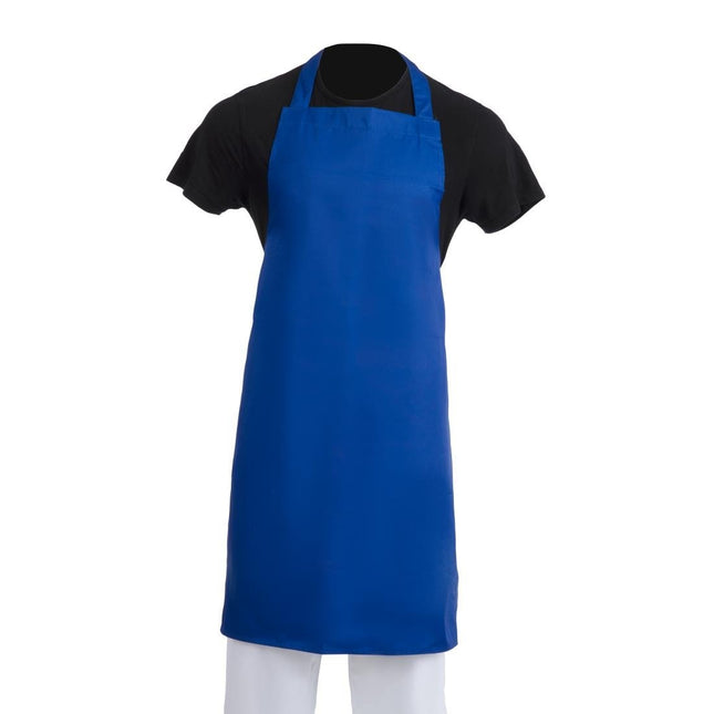 Durable Cobalt Blue Polyester-Cotton Halter Apron | Whites | 96.5x71.1 cm