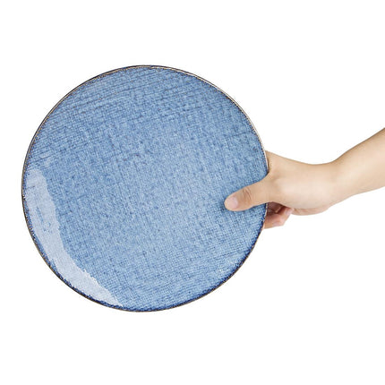 Porcelain Blue Coupe Plates with Denim Texture | Olympia | 230mm 4