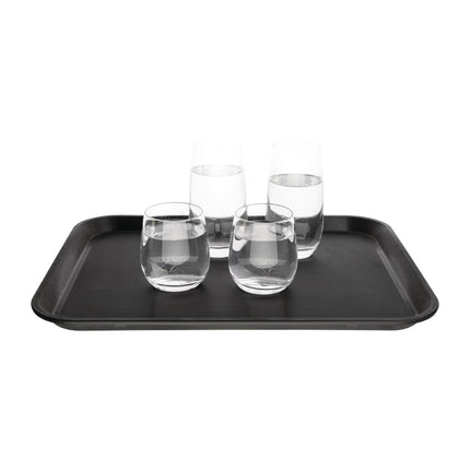 Black Non-Slip Polypropylene Serving Tray 45.8x35.6cm | Olympia Kristallon 7