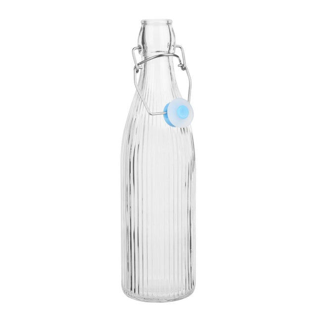 Ribbed Glass Water Bottles 500ml with Swing Top | Olympia 2