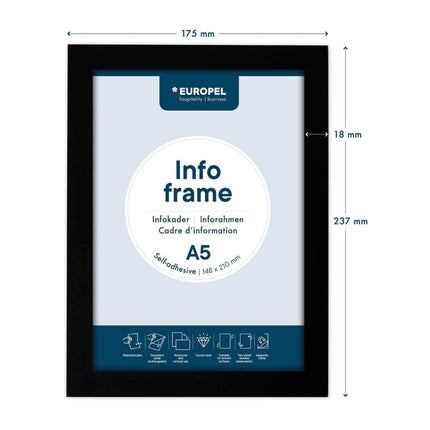 Self-Adhesive Info Frame Set 2 Pieces A5 Black | Europel 4