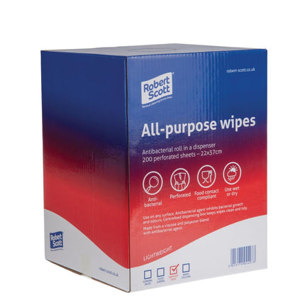 Red Antibacterial Multipurpose Wipes on Roll 22x37cm | Jantex 4