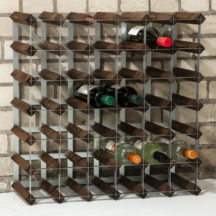 Dark Wood Wine Rack for 42 Bottles 7