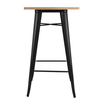 Bistro Bar Table with Black Wooden Top | Bolero 2