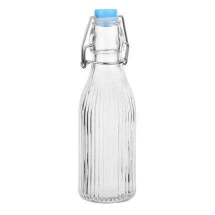 Ribbed Glass Water Bottles 200ml with Swing Top | Olympia