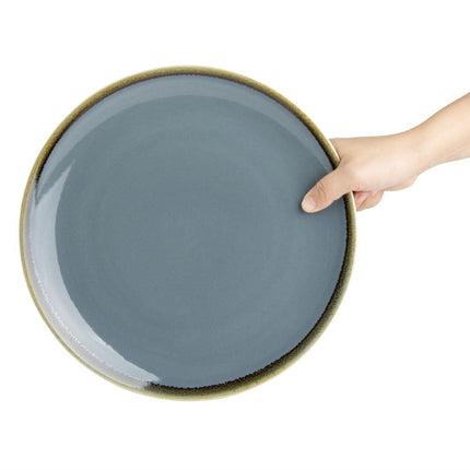 Ceramic Kiln Ocean Blue Round Plates 28cm | Olympia 5