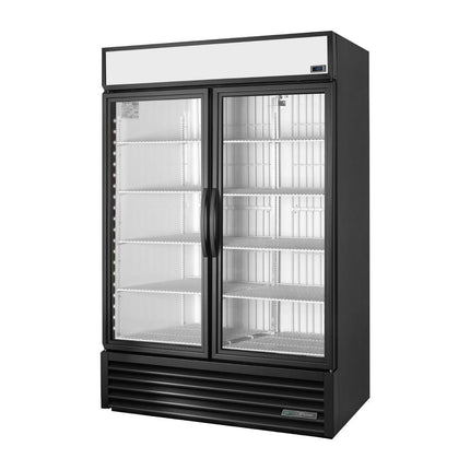 Vertical Display Freezer with Dual Glass Doors | True GDM-43F-HC-TSL01 Black