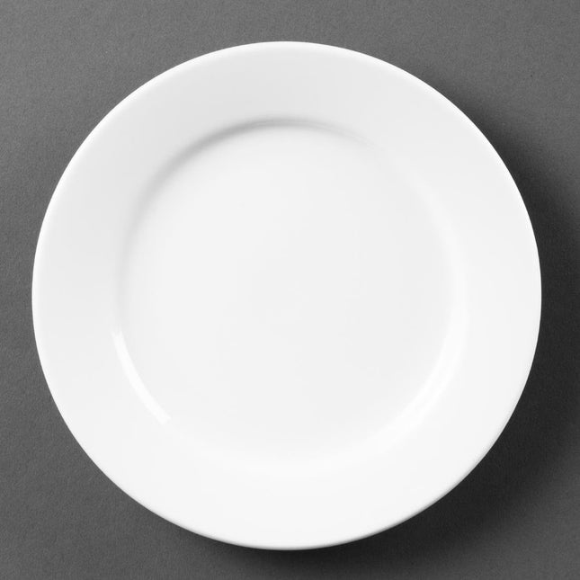 Dinner Plates with Wide Rim 16.5cm | Olympia Whiteware | Set of 12