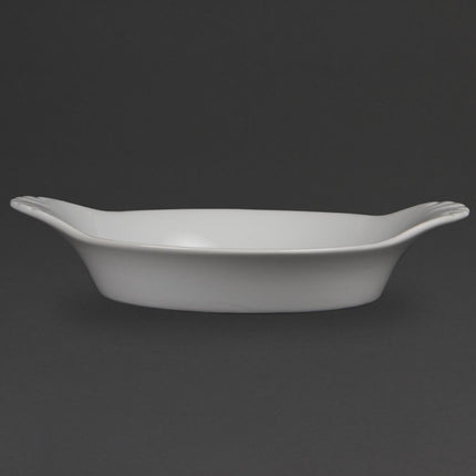 Round Gratin Dishes with Handles | Olympia Whiteware | 22 cm