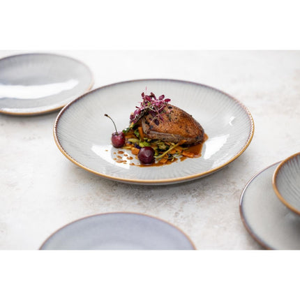 Drift Grey Low Coupe Bowls with Relief 260mm | Olympia | Set of 4 9