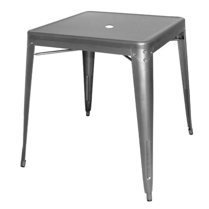 Square Bistro Table 66cm | Bolero Bistro | Galvanized Steel | Grey