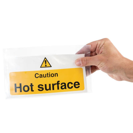 Caution Hot Surface Warning Sign 100x200mm | Vogue 3