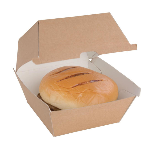 Compostable Kraft Hamburger Boxes Large Square 112mm | Fiesta (150 pcs) 2