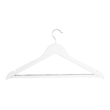White Wooden Hangers with Antislip Trousers Bar | Bolero