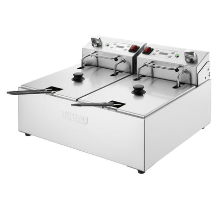 Double Electric Fryer with Timer | Buffalo | 2 x 5L Stainless Steel Tanks 2
