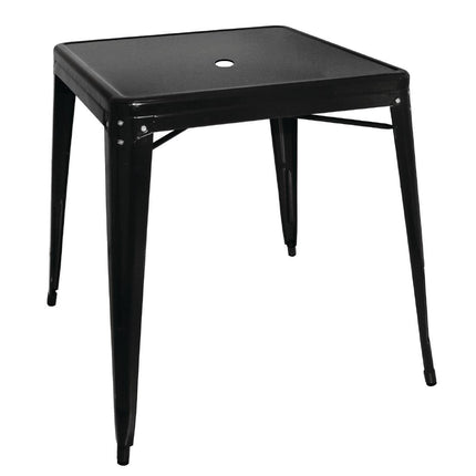 Square Galvanized Steel Bistro Table 668 mm | Bolero | Black
