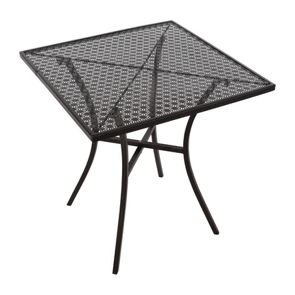 Square Steel Bistro Table Black 70cm | Bolero