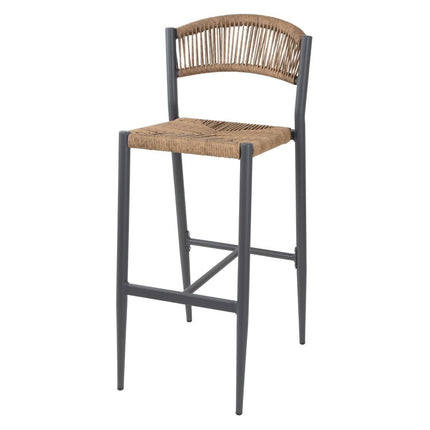 PE Woven Rattan Outdoor Bar Stools Natural | Bolero Eden | 2 Pieces