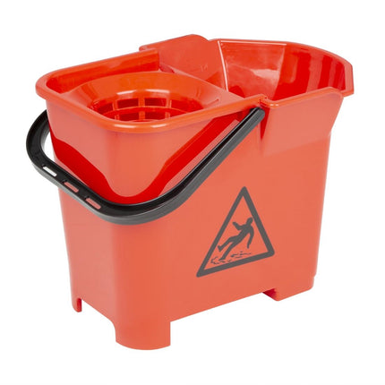 Color-Coded Red Mop Bucket | Jantex | Polypropylene | 16L Capacity